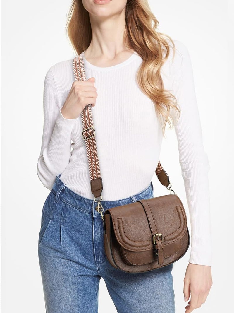 AFKOMST Crossbody Bags for Women,Small Saddle Purse and Boho Cross Body Handbags,Vegan Leather - Image 2